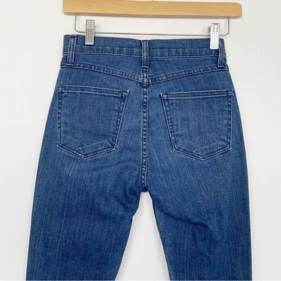 3x1 High Rise Ankle Raw Hem Cotton Blend Skinny Jeans in Sally, Medium Wash  24 - Picture 5 of 7